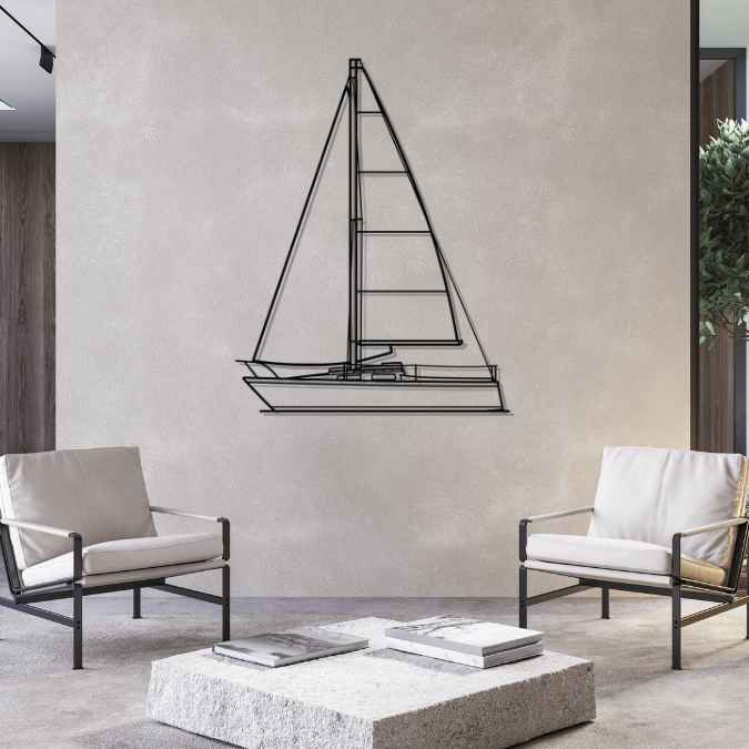 Windrose 22 1977 Front Silhouette Metal Wall Art
