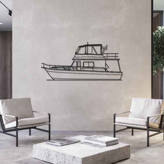 Trawler 430 2008 Silhouette Metal Wall Art