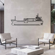 Cargo Ship Silhouette Metal Wall Art