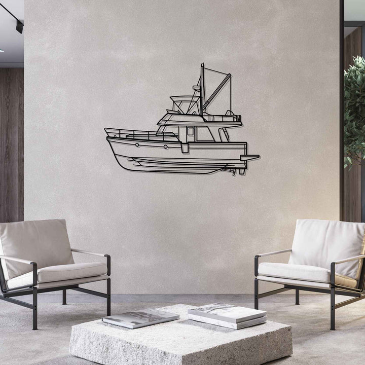Swift Trawler 34 Silhouette Metal Wall Art