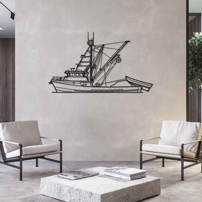 Shoreboat 1979 Silhouette Metal Wall Art