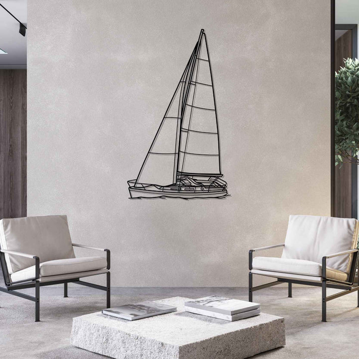 360E Front Silhouette Metal Wall Art
