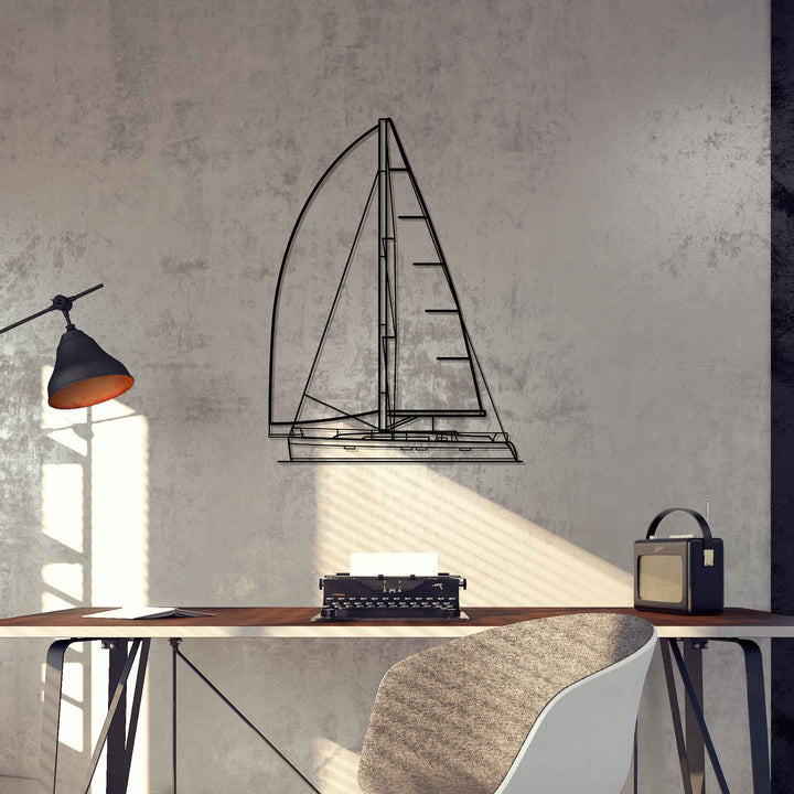 Cruiser 46 Front Silhouette Metal Wall Art