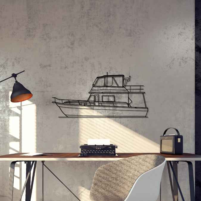 Trawler 430 2008 Silhouette Metal Wall Art