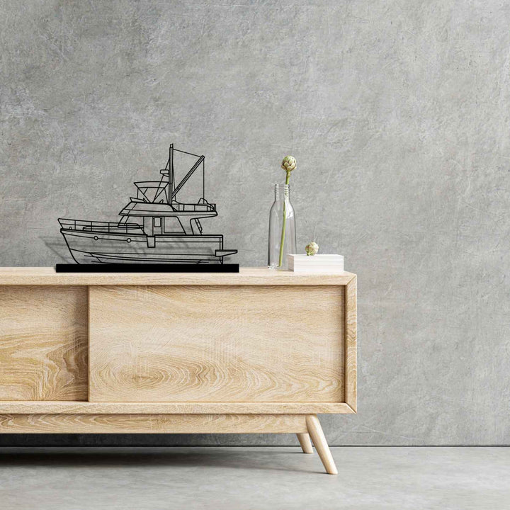 Swift Trawler 34 Silhouette Metal Art Stand