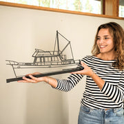 Your Custom Boat Standing Silhouette Metal Art